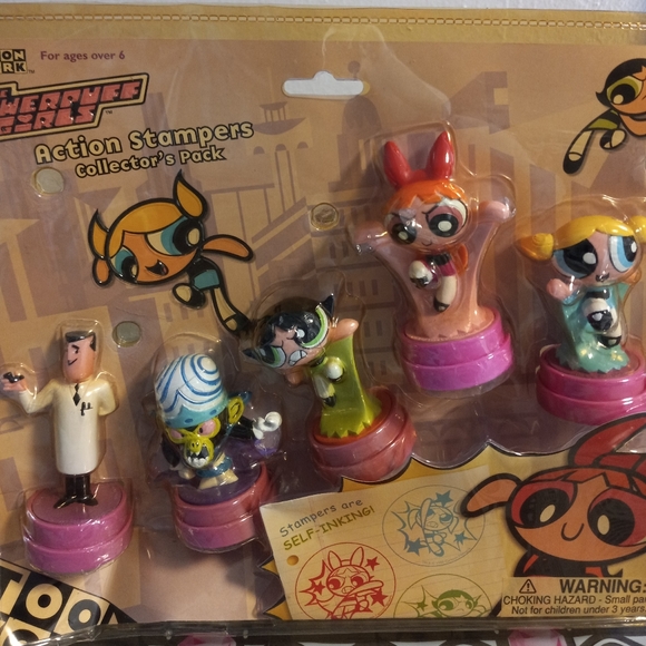 Vntg 2000 The Powerpuff Girls Action Stampers Collector's Pack New - Picture 2 of 11